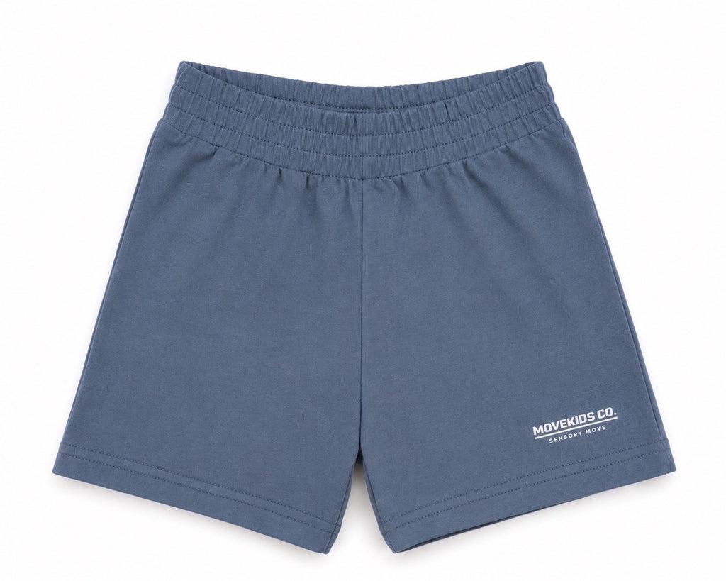 Soft blue sensory-friendly shorts for kids