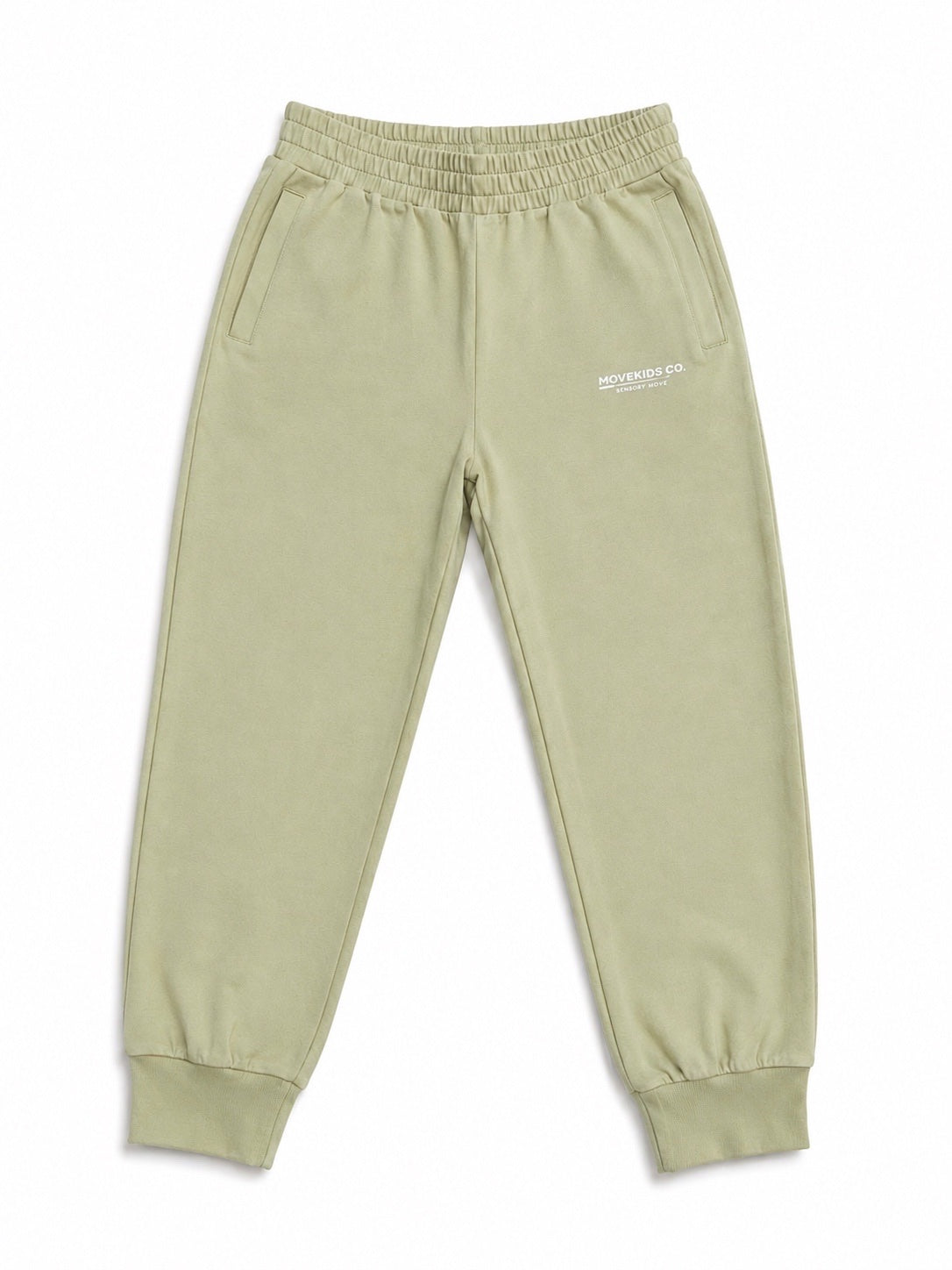 Calm green sensory-friendly joggers for kids